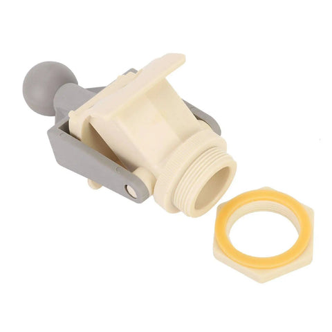 Ergonomic Honey Gate Valve With Ball Handle Plastic Tap for beekeeping, showing adjustable spring valve and easy drain design.