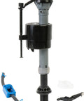 Premium Universal Toilet Fill Valve For Quiet, Powerful Flush, Adjustable Height 9 To 14 Inches, Roller Clamp Water Saving