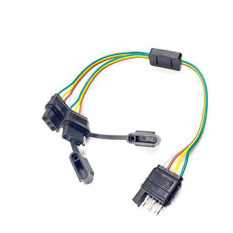 17.5 Inch 4 Pin To 4 Pin Trailer Light Wiring Connector Adapter Y Splitter Cable Extension For Tailgate Lights And Trailer Lights