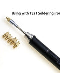 Heat Insert Nut Iron Tip Trimming Kit Internal Thread Soldering Iron Tip For TS21 C210 HS02B shown with TS21 Soldering Iron