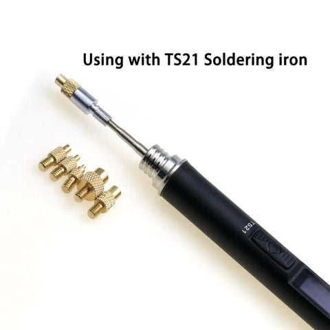 Heat Insert Nut Iron Tip Trimming Kit Internal Thread Soldering Iron Tip For TS21 C210 HS02B shown with TS21 Soldering Iron
