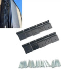 Rock Solid Aluminum RV Door Hinges Complete Replacement Kit, heavy-duty hinges and screws for fifth wheels and motorhomes.