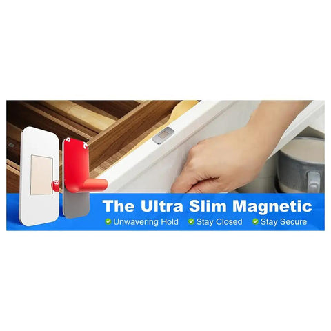 Slim Stainless Steel Magnetic Cabinet Door Catch Set Ultra Thin Latches With Adhesive Easy Install Pack Of 10 Keeps Cabinets Closed Steady In Kitchen Bathroom Bedroom RV And Closet