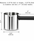 Universal 4 Cup Stainless Steel Espresso Carafe Replacement For Krups Mr Coffee DeLonghi with dimensions