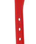 Professional Abs Push Stick For Table Saw Safety Rock Solid Ergonomic Grip Bright Red Design detail showing holes and design.