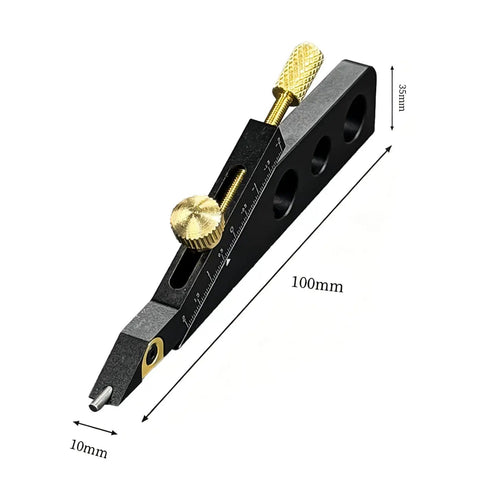 Pro Level Guitar Nut Scribe Tool And Dead On Saddle Height Marker For Acoustic Classical Repairs Durable Aluminum And Brass Build Black Grip, 100mm size