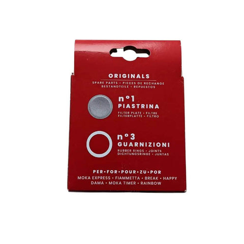Moka Express Spare Parts Kit With 3 Gaskets And 1 Filter Plate For 6 Cup Moka Pots Like Fiammetta Rainbow Break Happy Dama