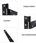 10 Pack Galvanized T Shape Heavy Duty Hinges For Outdoor Gates Barn Doors Sheds And Furniture Durable Iron Hardware