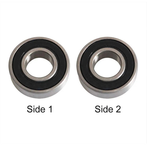 Premium 6201 13RS Deep Groove Ball Bearings Two Pack Fits Porter Cable Routers showing side views of bearings with 13mm ID, 32mm OD.