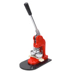 Ycauty 37Mm Button Maker Machine Ergonomic Handle Craft Tool Press with red design for making badges and pins.