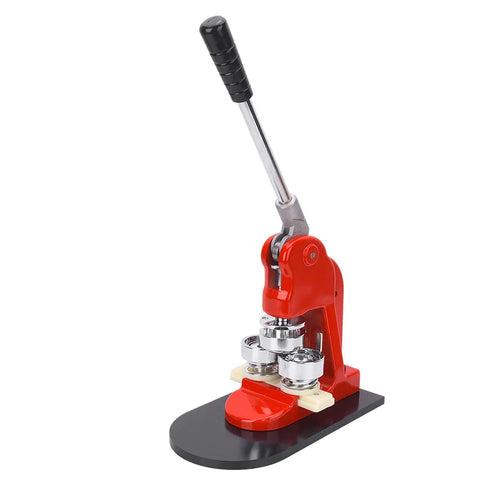Ycauty 37Mm Button Maker Machine Ergonomic Handle Craft Tool Press with red design for making badges and pins.