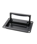 Black Recessed Pull Handle Set For Toolbox Chest Case Zinc Alloy Heavy Duty Flush Mount Door Handle, angled front view