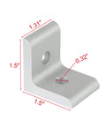 10 Pack 1515 Series Aluminum Inside Corner L Bracket Connector For Extruded Aluminum 2 Hole 1.5 Inch By 1.5 Inch By 1.31 Inch Body With 0.32 Inch Holes DIY Friendly Heavy Duty Reusable Smooth Edges Compatible With 15 Series Extrusions