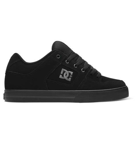 Mens Pure Casual Skateboarding Shoe In Black And Pirate Black With Pill Pattern Outsole, side view, size twelve point five US