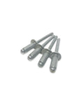 1000-Piece Aluminum Pop Rivets Kit, 3/16 In Diameter, 1/8 In Grip Range, Durable Hardware Assortment For Building And Maintenance, Heavy-Duty Fasteners For Home, Workshop, And Projects, four aluminum pop rivets on white