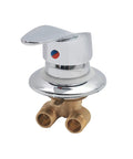 Slick Brass Shower Valve One Way Diverter Tap With G1/2 Cold Hot Water Mixer For Bathroom featuring chrome handle and brass body.