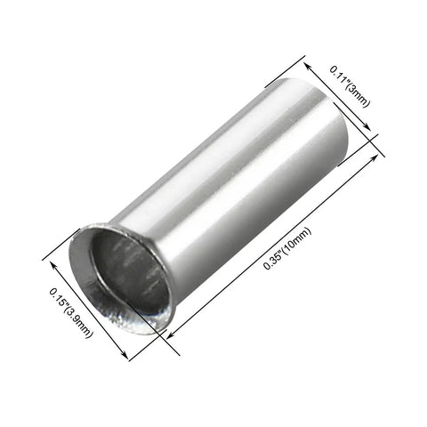 Pro Grade 100 Pack AWG 12 Copper Crimp Connectors 10mm Non Insulated Ferrule Pin Terminals Tin Plated for Secure Wire Termination EN4010 Great for Stable No Fray Electrical Joints, tin-plated copper ferrule 10mm