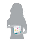 Illustration of Layering Circle Punch Set In Three Pieces For Crafts Create Dimensional Texture with scale next to silhouette.
