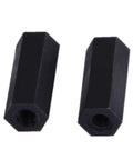 Black Nylon Hex Standoff Screws Nuts Kit 300 Pieces Insulated Spacer Columns Heavy Duty Corrosion Resistant High Temperature Fasteners For Electronics DIY Projects Home Office Use And More, two black nylon spacers