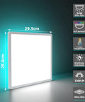 Remote Controlled 12 Inch LED Ceiling Light, Dimmable 24W Flush Mount Fixture with RGB Backlight, IP44 Square Ceiling Lamp