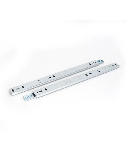 Pair of 13.3 Inch Full Extension Drawer Slides with Ball Bearing Rails, 25mm Wide, 55 Lb Capacity, for Cabinets and Desks, side view
