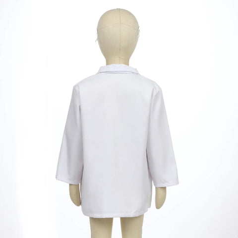 Back view of Kids Doctor And Scientist Role Play Costume Set With White Lab Coat for Ages 5 To 6, Durable Polyester, on mannequin.