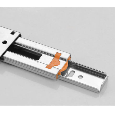 Beefy Heavy Duty Steel Drawer Slides With Buffer Closure And Smooth Load Bearing, three-section silver rail