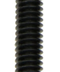 Black Oxide 12L14 Steel Latch Bolt 1/4-20 TPI, 3/4 Inch Thread Length, square shoulder, front view.