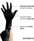 Black Dragon 5Mil Nitrile Exam Gloves Textured Fingertips Powder Free For Medical Industrial And Automotive Use Size XS Black
