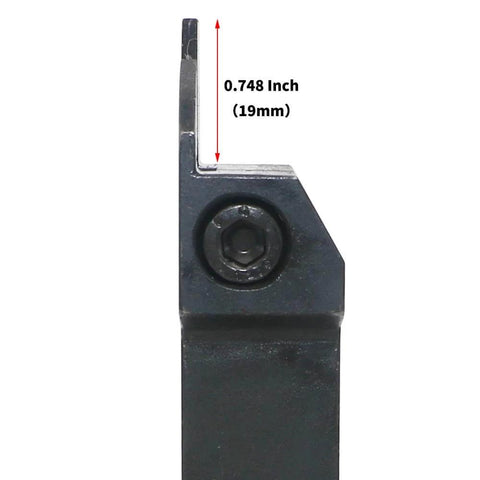 Side view of Heavy Duty CNC Lathe Grooving Tool Holder With Three MGMN300 Carbide Blades 0.787 Inch MGEHR2020 3, 19mm height visible.