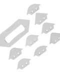 Pro-Grade Router Table Corner Radius Jig Set, Built Like a Tank Aluminum Alloy Profile Template Kit with eight radius blades.