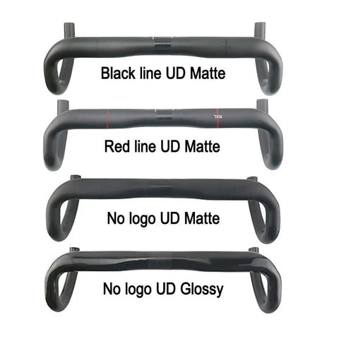Ultralight Carbon Road Bike Drop Bars 31.8 Clamp, 400/420/440Mm Width, 123Mm Drop, 77Mm Reach, UD Matte Finish, T800 Carbon