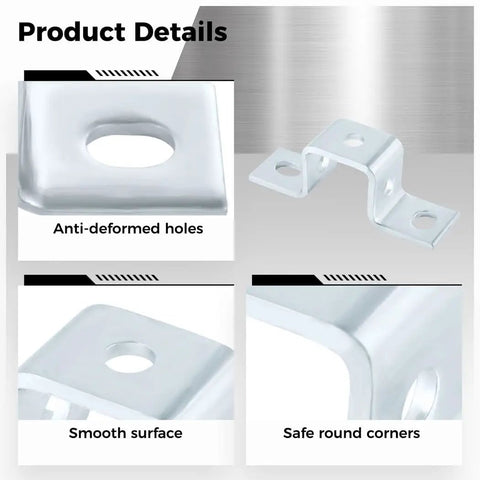Image of Five Hole Curved Strut Connector Brackets pack of six showing anti-deformed holes and smooth surface details.