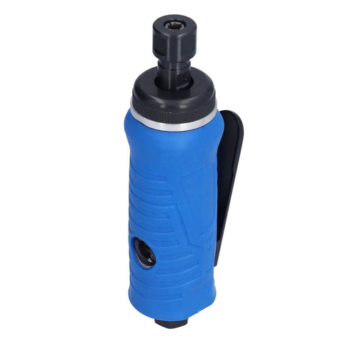 Pneumatic Right Angle Air Die Grinder With Sealed Ball Bearings Compact Design For Tight Spaces, blue handle for comfort and control.