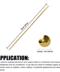 Solid Brass Rods One Millimeter By One Hundred Millimeters Pack Of 30 For Knife Making Handles Pins And Rivets DIY Hobby Hardware For Crafts Knifemaking Scales Model Cars And General Projects With Smooth Finish And Easy To Cut shown in packaging with dimensions.