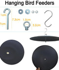 Parts and assembly of Heavy Duty 13 Inch Metal Bird Feeder Baffle Guard For Outdoor Hanging Weatherproof Black Shield