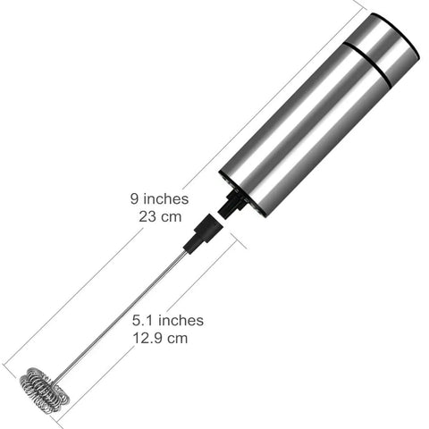 Handheld Battery Operated Milk Frother For Barista Quality Foam In Lattes And Cappuccinos, Mini Frappe Mixer, stainless steel silver