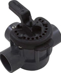 Straight Fire Pvc Three Way Diverter Valve With 2 Inch Spigot And 1.5 Inch Slip Design, black plastic valve for pool spa flow management.