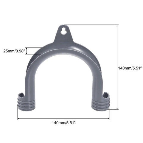 Two Pack Gray U Shape Drain Hose Holders For Washing Machines And Dishwashers Durable Plastic Hose Brackets dimensions 140mm x 25mm