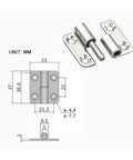Stainless Steel Lift Off Detachable Beefy Heavy Duty Door Hinge With Slip Joint For Easy Removal And Installation Rustproof And Smooth Swing