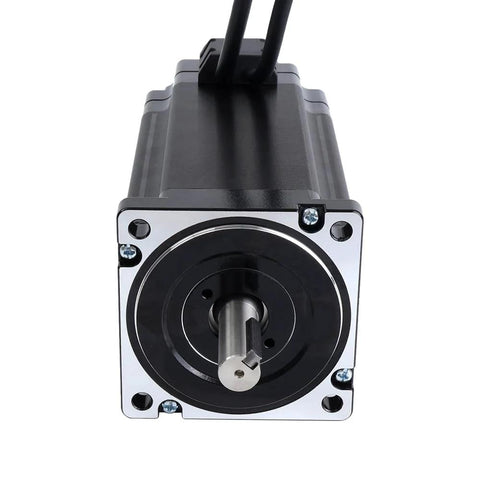 STEPERONLINE S Series Nema 34 closed-loop stepper motor, black housing with silver mounting flange, front view