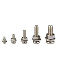 320 Piece Metric Alloy Nut And Bolt Assortment Kit With M2 Through M5 Pan Head Screws, Nuts, Flat Washers And Spring Washers displayed