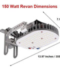 150W LED Retrofit Kit For High Bay And Parking Lot Lighting, Revan Series with dimensions