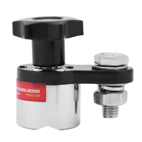 Heavy Duty Welding Ground Clamp With Rock Solid Magnetic Grip Delivers Stable 200A Power For Flat Or Round Iron Surfaces On Industrial Machines