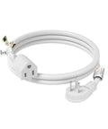 Heavy Duty 14 AWG 15A Flat Plug Extension Cord Three Feet White 1875W Built To Last For Tools And Home Electronics Thick Wire