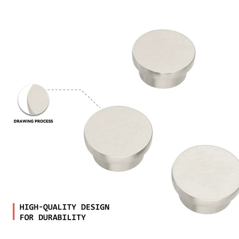 Brushed Nickel Cabinet Knobs 20 Pack Round Zinc Drawer Knobs For Kitchen Hardware Dressers And Closets With Ergonomic Rounded Design