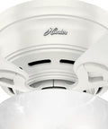 Close-up of Indoor Low Profile Ceiling Fan With LED Light And Pull Chain Control 42 Inch Fresh White showing motor housing.