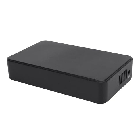 Heavy Duty UPS Battery Backup With Massive 18000 Mah Reserve And Flexible Adjustable Outputs 5V 9V 12V Dual Ports side view of black portable power bank