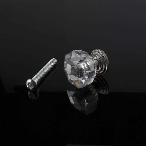 9 Piece Sleek Crystal Drawer Knobs Set Transparent Crystal Glass Handles With Zinc Alloy Backing 18x20 Mm Chinese Style Cabinet Hardware For Drawers And Cabinets Gold Or Silver Finish