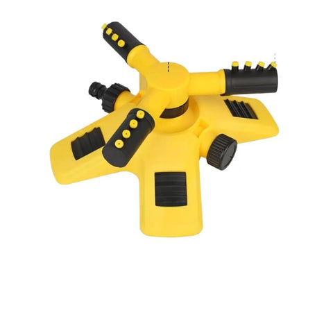 360 Degree Garden Sprinkler Rotating Watering System For Yard Lawn Farm And Greenhouse Automatic Irrigation Sprinkler With Durable Plastic Body No Fuss Setup Wide Coverage Yellow Small Impact Sprinkler For Outdoor Plant Watering